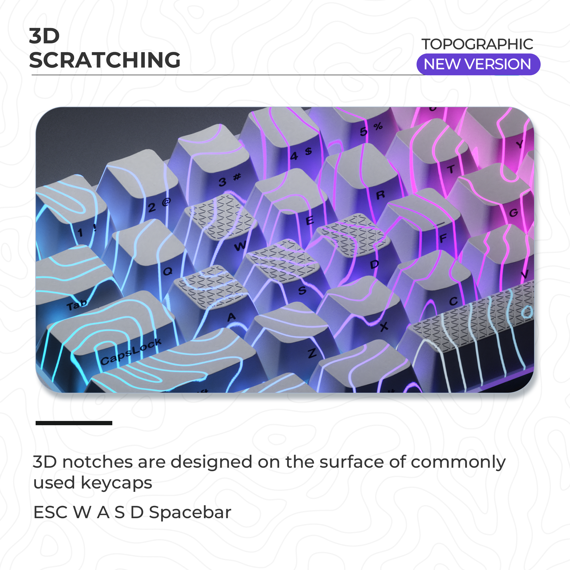 XVX Topographic New Version Pattern Shine-Through OEM Profile IMD-Tech Keycap Set